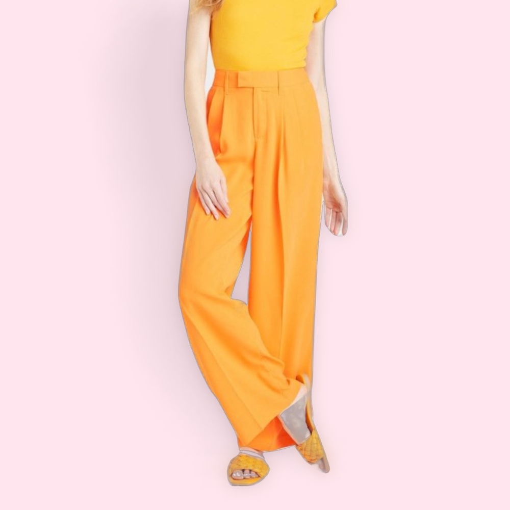 Orange Wide Leg Pants